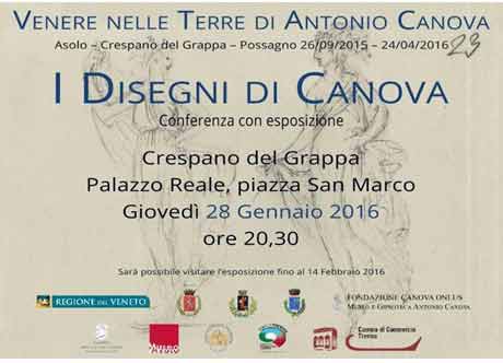Nell’ambito della mostra “Venere nelle Terre di Canova” I Disegni di Canova conferenza con esposizione. 28 Gennaio 2016 ore 20.30