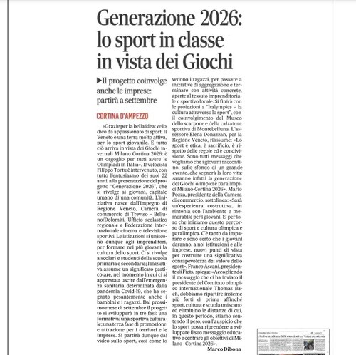 Generation 2026: sport in the classroom in view of the Games