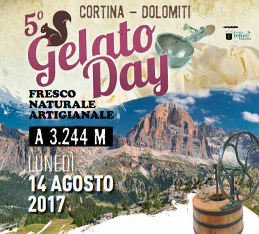 Cortina Dolomiti 5° Gelato Day. Fresh Natural Handmade  At 3244 M . Monday August 14th 2017
