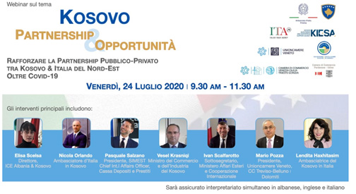 Kosovo-Italia: il 24 luglio un webinar sulla partnership e le opportunità per le imprese. Partecipazione gratuita.