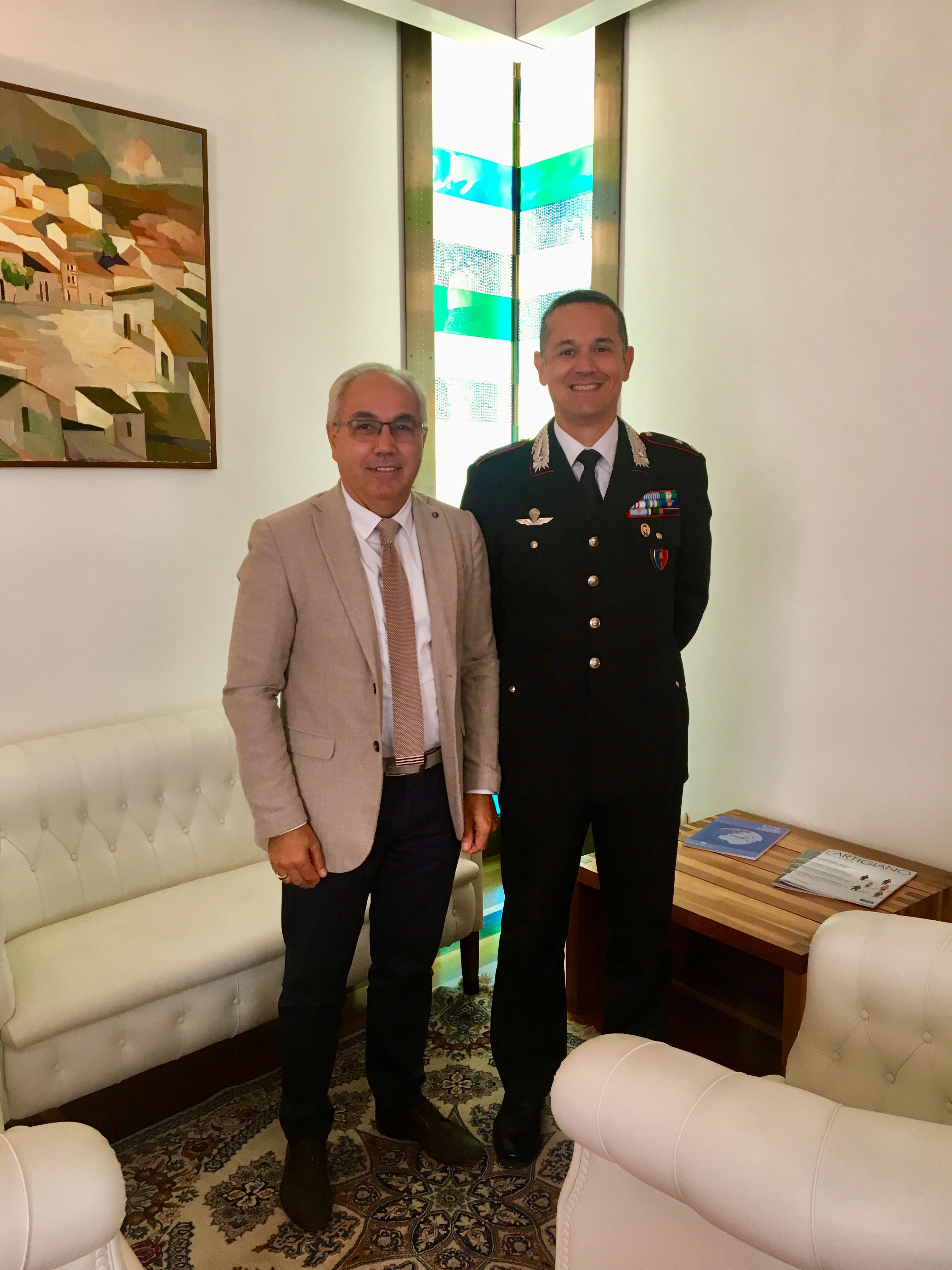 Il Presidente Pozza ha incontrato nella sede camerale il nuovo comandante dei Nas di Treviso Maggiore Giuseppe Mercatari.