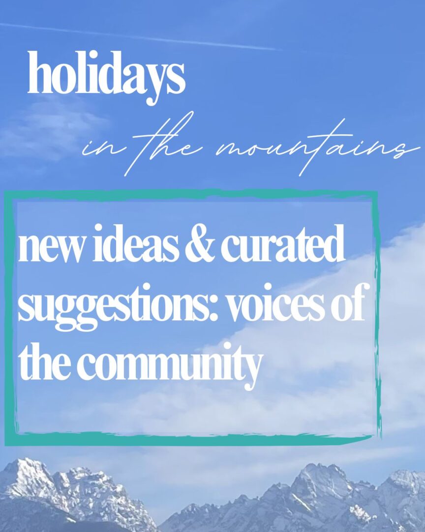 Copertina in inglese della Rubrica Vacanze in montagna , scritta in lingua inglese - Holidays in the mountains. News ideas and curated suggestions:voices of the community - sullo sfondo le cime delle montagne e il cielo sereno azzurro Copertina in inglese della Rubrica Vacanze in montagna , scritta in lingua inglese - Holidays in the mountains. News ideas and curated suggestions:voices of the community - sullo sfondo le cime delle montagne e il cielo sereno azzurro