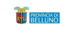 LOGO-della-Provincia-di-Belluno-raffigura-stemma-con-scudo-colorato-torre-dorata-e -croce-centrale-affiancato-dalla-scritta-bianca-Provincia-di-Belluno-su- rettangolo-azzurro
