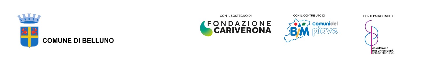 Disposizione Loghi istituzionali - Comune di Belluno, Fondazione Cariverona, Comuni del Piave, Commissioni pari opportunità (Comune di Belluno)