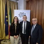 Primo incontro nella sala conferenze con Fondazione DMO Marca Trevigiana. Nella foto Casagrande, Pavaretto e Pozza