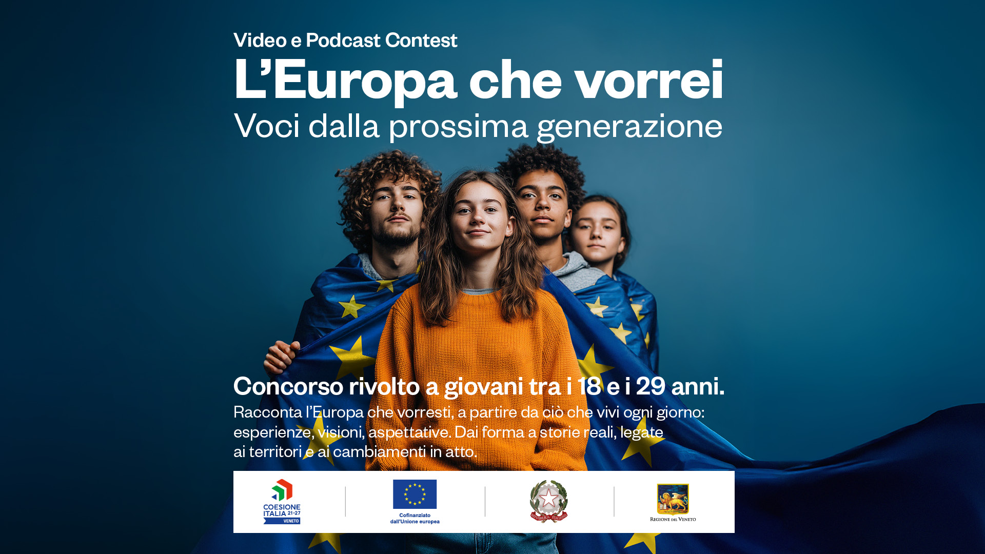 Banner L'Europa che Vorrei - voci della prossima generazione. Concorso rivolto ai giovani tra i 18 e i 29 anni
