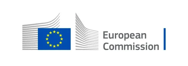 EU 2026 - logo della Commissione europea con un'icona del palazzo del Berlaymont, al centro la bandiera europea blu e la dicitura European Commission