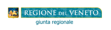 Regione del Veneto 2026 - logo composto dallo stemma con il Leone di San Marco a sinistra e dalla scritta Regione del Veneto con sfondo blu e Giunta Regionale in basso